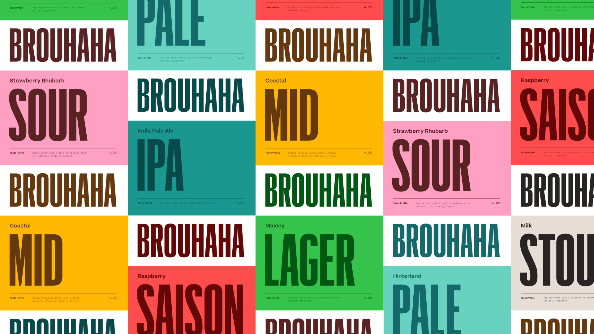 Contemporary design for beer cans, featuring bold typography and an extended colour palette