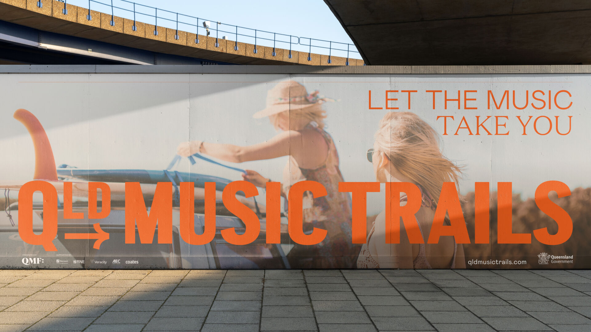 Hoarding designed for the Queensland Music Trails brand.