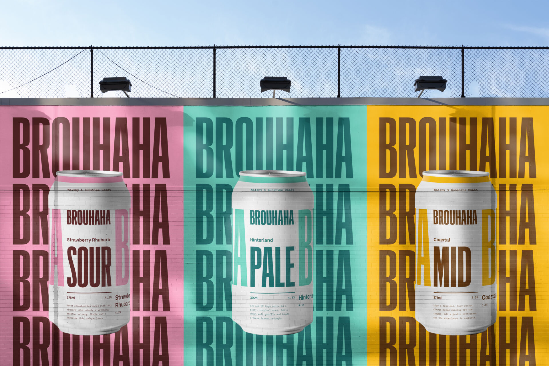 Modern beer design featuring bold typography