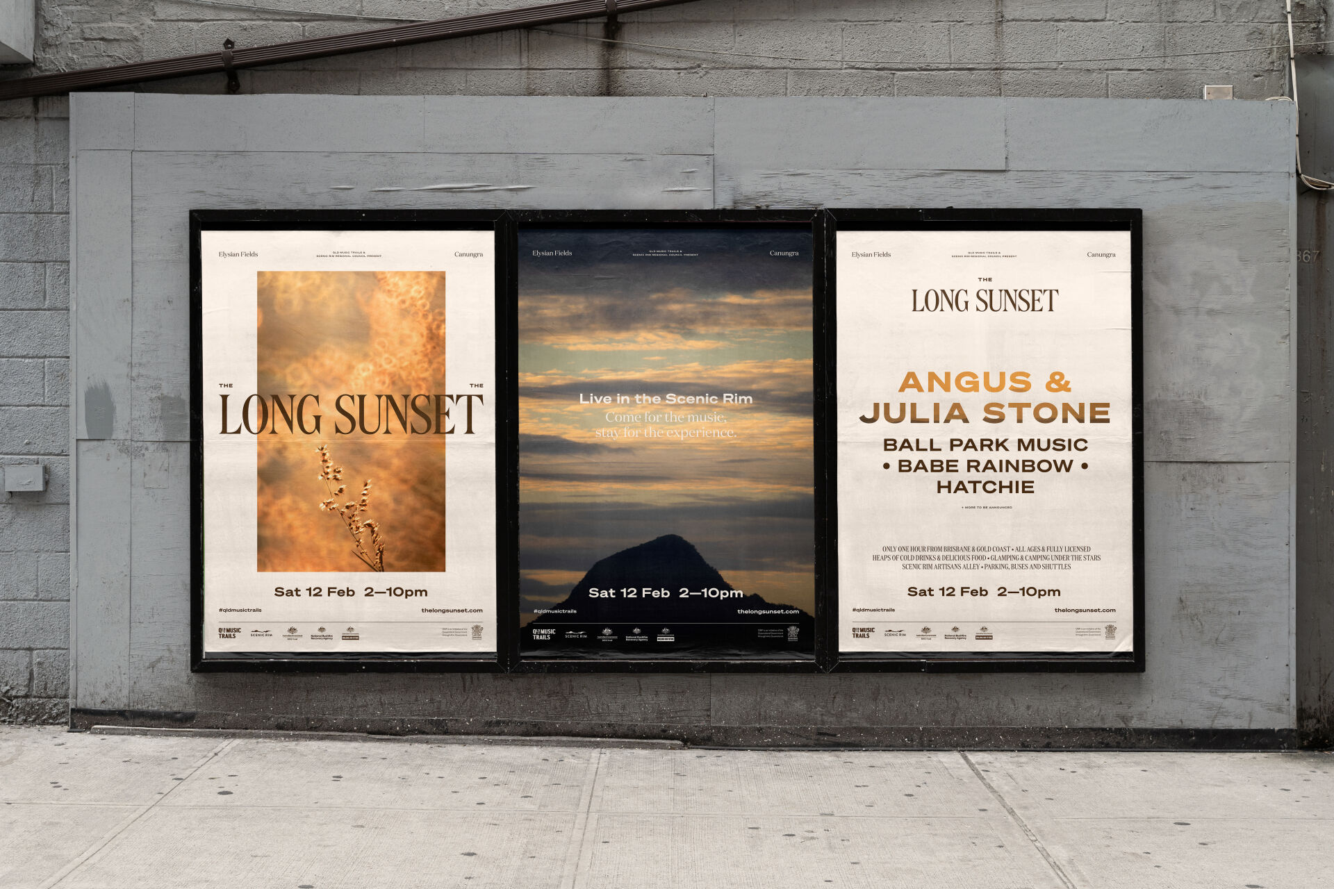 Three posters showing new brand identity